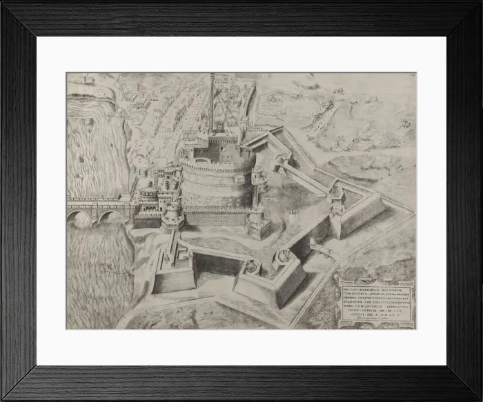 Framed Print : Speculum Romanae Magnificentiae: Castello Sant Angelo, 1557. 1557 Framed Print : Speculum Romanae Magnificentiae: Castello Sant Angelo, 1557. 1557