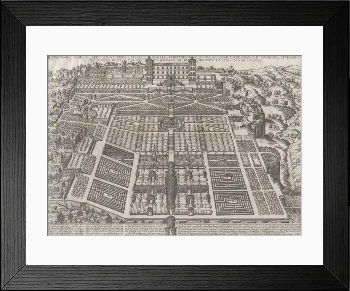 Framed Print : Speculum Romanae Magnificentiae: Tivoli Palace and Gardens, 1581. 1581 Framed Print : Speculum Romanae Magnificentiae: Tivoli Palace and Gardens, 1581. 1581