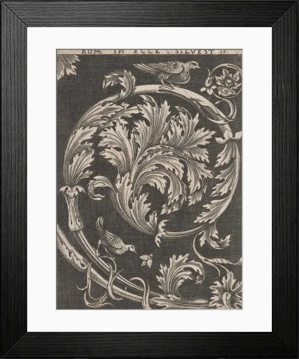 Framed Print : Speculum Romanae Magnificentiae: Ornamental foliage from churches, 16th century Framed Print : Speculum Romanae Magnificentiae: Ornamental foliage from churches, 16th century
