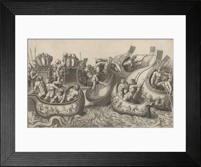 Framed Print : Speculum Romanae Magnificentiae: Naval Battle, 16th century. 16th century Framed Print : Speculum Romanae Magnificentiae: Naval Battle, 16th century. 16th century