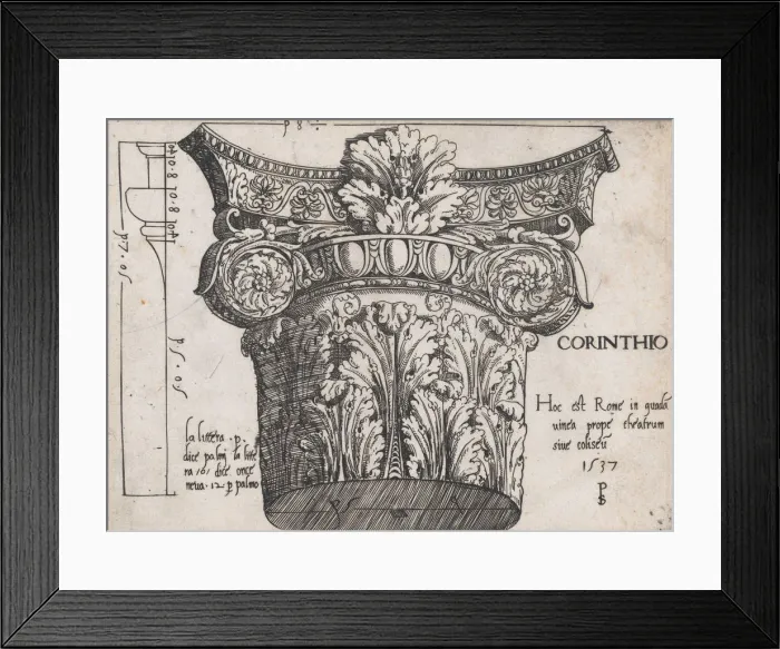 Framed Print : Speculum Romanae Magnificentiae: Corinthian capital, 1537. 1537. Creator: Master PS