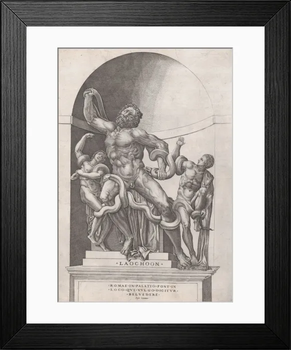Framed Print : Speculum Romanae Magnificentiae: Laocoon, 16th century. 16th century. Creator: Nicolas Beatrizet Framed Print : Speculum Romanae Magnificentiae: Laocoon, 16th century. 16th century. Creator: Nicolas Beatrizet