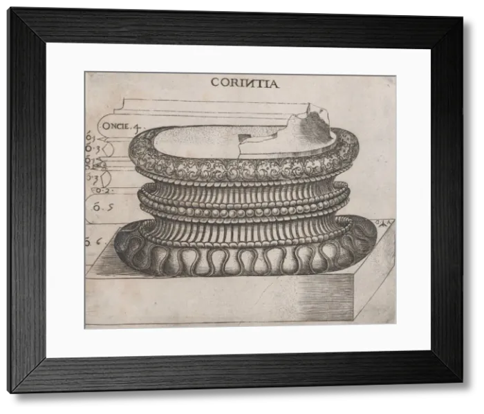 Framed Print : Speculum Romanae Magnificentiae: Corinthian base, ca. 1537. ca. 1537. Creator: Master GA Framed Print : Speculum Romanae Magnificentiae: Corinthian base, ca. 1537. ca. 1537. Creator: Master GA