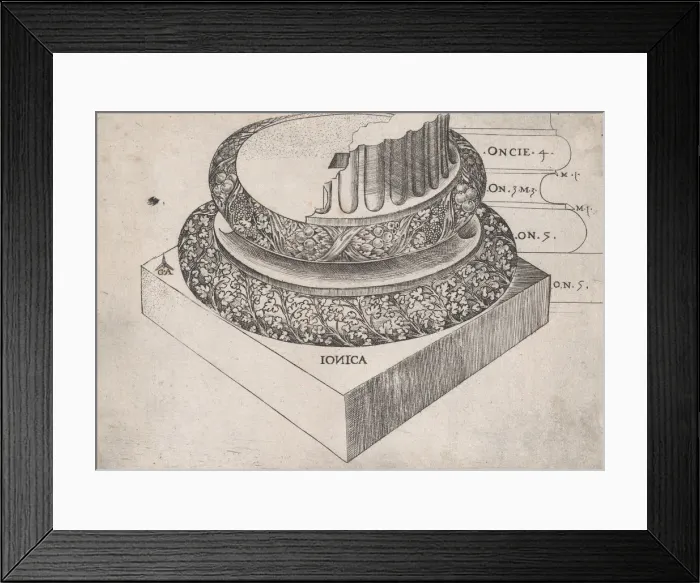 Framed Print : Speculum Romanae Magnificentiae: Ionic base, ca. 1537. ca. 1537. Creator: Master GA Framed Print : Speculum Romanae Magnificentiae: Ionic base, ca. 1537. ca. 1537. Creator: Master GA