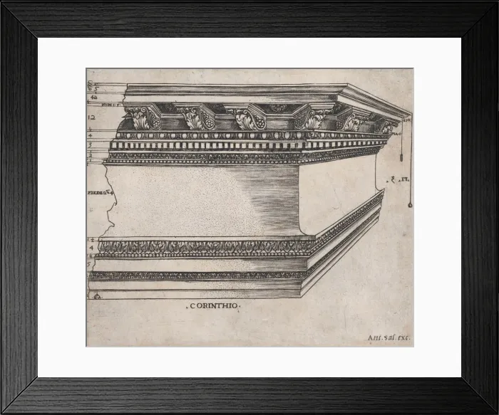 Framed Print : Speculum Romanae Magnificentiae: Corinthian entablature, ca. 1535. ca. 1535 Framed Print : Speculum Romanae Magnificentiae: Corinthian entablature, ca. 1535. ca. 1535