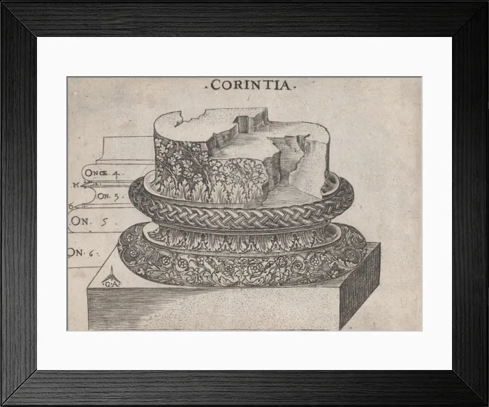 Framed Print : Speculum Romanae Magnificentiae: Corinthian base, ca. 1537. ca. 1537. Creator: Master GA Framed Print : Speculum Romanae Magnificentiae: Corinthian base, ca. 1537. ca. 1537. Creator: Master GA
