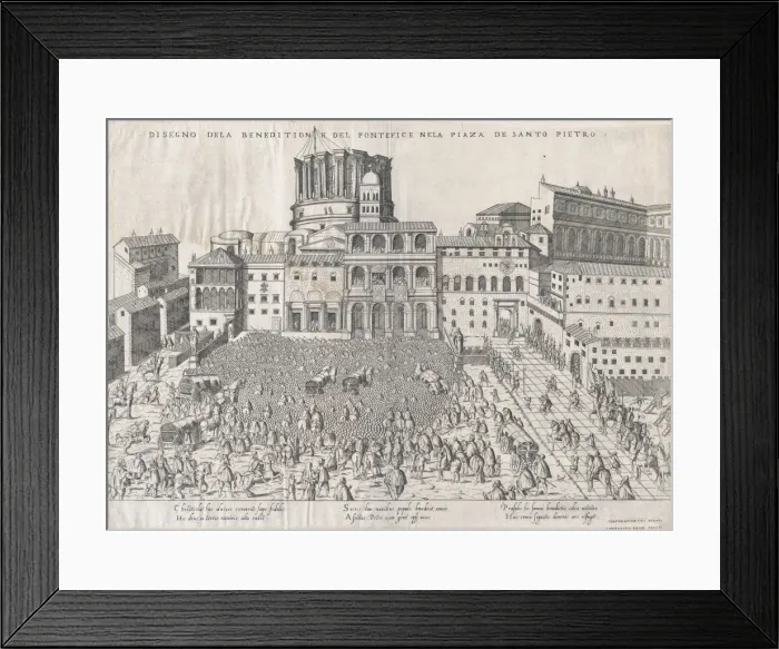 Framed Print : Speculum Romanae Magnificentiae: Papal Benediction, late 16th century. late 16th century Framed Print : Speculum Romanae Magnificentiae: Papal Benediction, late 16th century. late 16th century