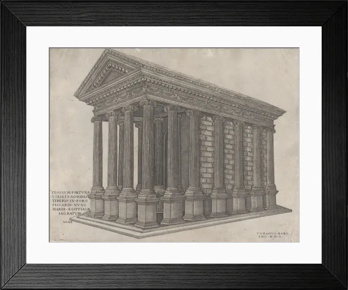Framed Print : Temple of Fortuna, Rome, 1550. 1550. Creator: Nicolas Beatrizet Framed Print : Temple of Fortuna, Rome, 1550. 1550. Creator: Nicolas Beatrizet