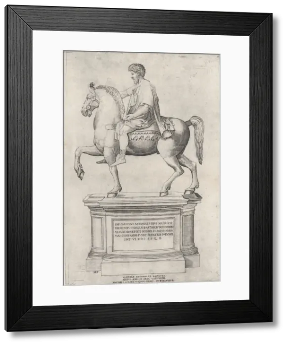 Framed Print : The Equestrian Statue of Marcus Aurelius on the Capitol, 1548. 1548