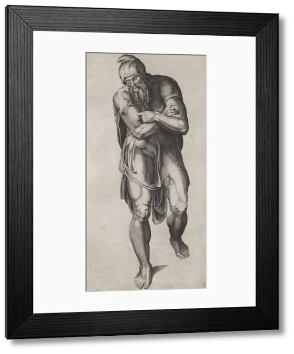 Framed Print : Joseph of Arimathea, after Michelangelos Crucifixion fresco in the Cappella Paolina, V Framed Print : Joseph of Arimathea, after Michelangelos Crucifixion fresco in the Cappella Paolina, V