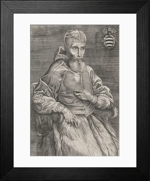 Framed Print : Portrait of Pope Paulus IV, 1530-66. 1530-66. Creator: Nicolas Beatrizet Framed Print : Portrait of Pope Paulus IV, 1530-66. 1530-66. Creator: Nicolas Beatrizet