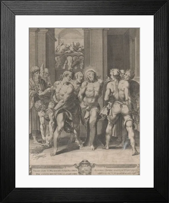 Framed Print : The Flagellation of Christ, with floggers on either side Framed Print : The Flagellation of Christ, with floggers on either side