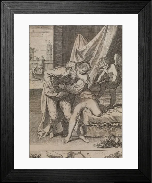 Framed Print : Ogni cosa vince l oro, ca. 1590-95. Creator: Agostino Carracci Framed Print : Ogni cosa vince l oro, ca. 1590-95. Creator: Agostino Carracci