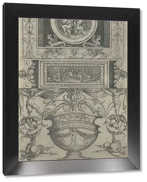 Ornament Panel, dated 1521. Creator: Attributed to Agostino Veneziano