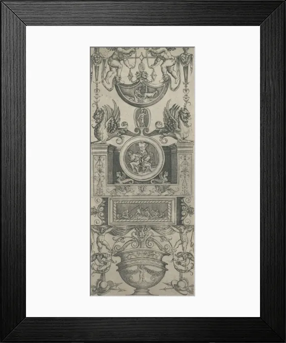 Framed Print : Ornament Panel, dated 1521. Creator: Attributed to Agostino Veneziano Framed Print : Ornament Panel, dated 1521. Creator: Attributed to Agostino Veneziano