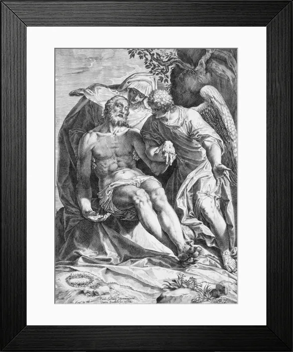 Framed Print : Pieta; Christ supported by the Virgin and an angel at the right, 1582 Framed Print : Pieta; Christ supported by the Virgin and an angel at the right, 1582