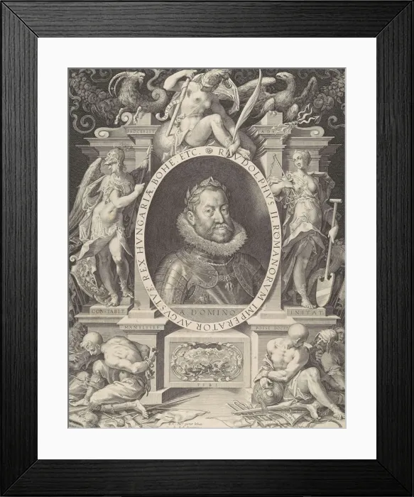 Framed Print : Portrait of Rudolph II, 1603. Creator: Aegidius Sadeler II Framed Print : Portrait of Rudolph II, 1603. Creator: Aegidius Sadeler II