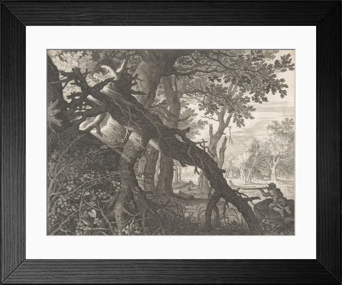 Framed Print : A Forest with a Rabbit Hunt. n. d. Creator: Aegidius Sadeler II Framed Print : A Forest with a Rabbit Hunt. n. d. Creator: Aegidius Sadeler II
