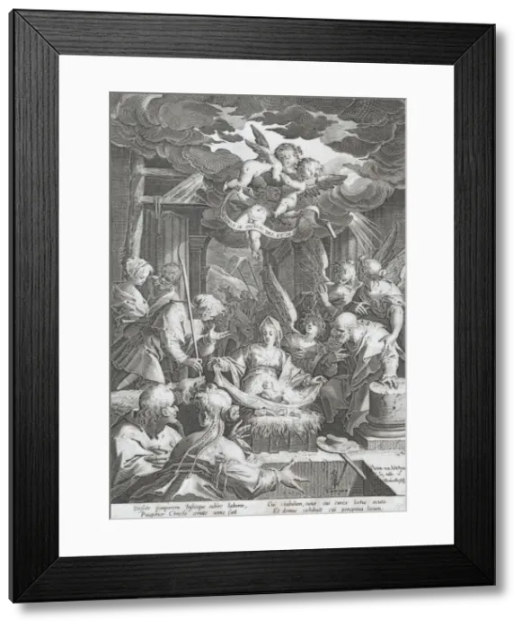 Framed Print : Nativity, 1588. Creator: Aegidius Sadeler II Framed Print : Nativity, 1588. Creator: Aegidius Sadeler II