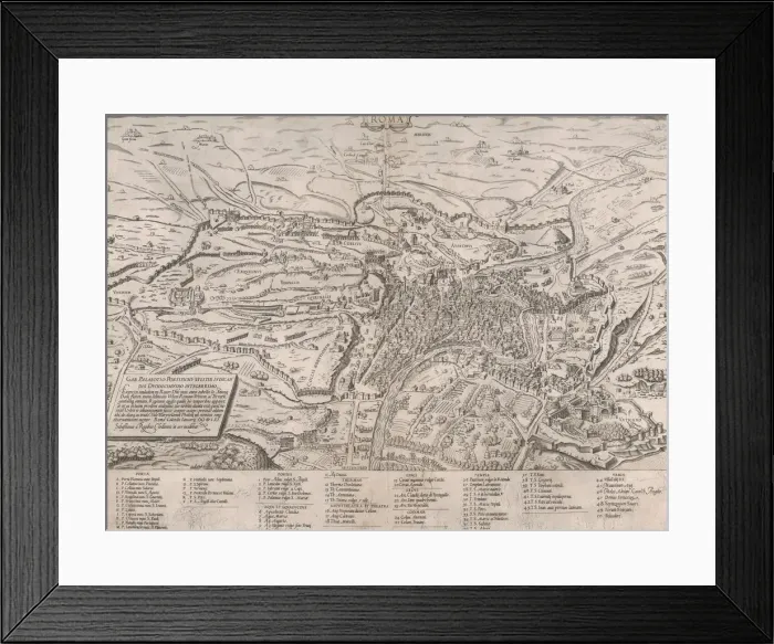 Framed Print : Speculum Romanae Magnificentiae: View of Rome from the North, 1561. 1561 Framed Print : Speculum Romanae Magnificentiae: View of Rome from the North, 1561. 1561
