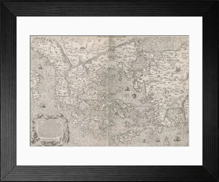 Framed Print : Speculum Romanae Magnificentiae: Map of Greece, mid-16th century. mid-16th century Framed Print : Speculum Romanae Magnificentiae: Map of Greece, mid-16th century. mid-16th century