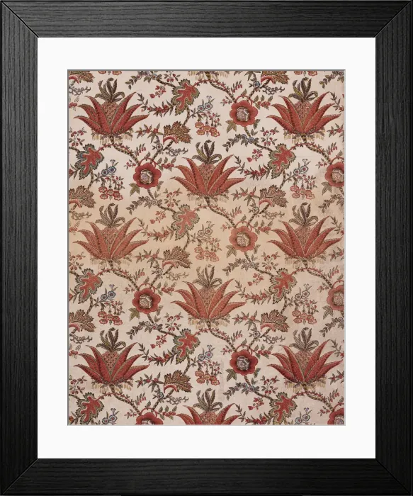 Framed Print : Floral print, 1785. 1785. Creator: Oberkampf Manufactory Framed Print : Floral print, 1785. 1785. Creator: Oberkampf Manufactory