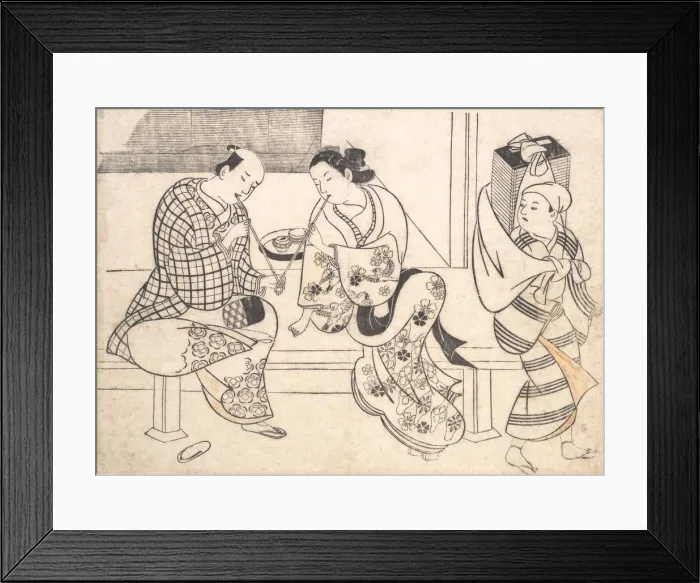Framed Print : Amorous Couple, early 18th century. early 18th century. Creator: Okumura Masanobu Framed Print : Amorous Couple, early 18th century. early 18th century. Creator: Okumura Masanobu