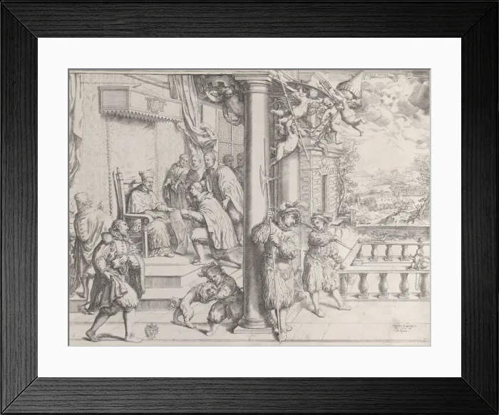 Framed Print : A Young Man Presenting his Thesis to Cardinal Aldobrandini, 1620. 1620 Framed Print : A Young Man Presenting his Thesis to Cardinal Aldobrandini, 1620. 1620