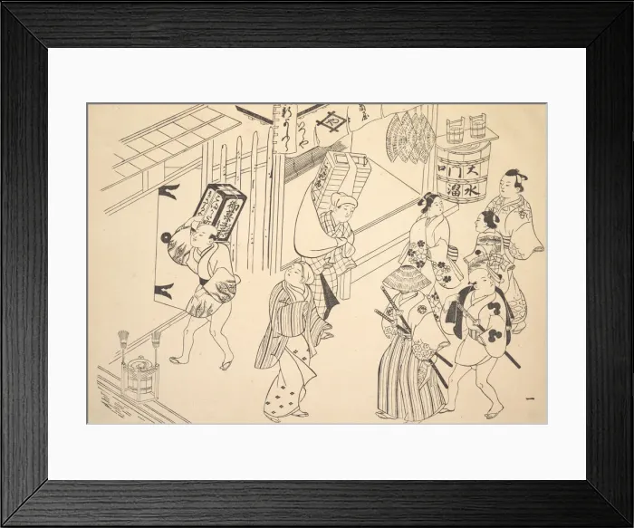Framed Print : A Number of People in the Street Going about Various Affairs. Creator: Unknown Framed Print : A Number of People in the Street Going about Various Affairs. Creator: Unknown