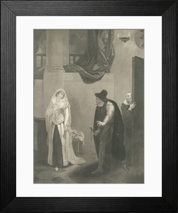 Framed Print : Shylocks House-Shylock, Jessica and Launcelot (Shakespeare