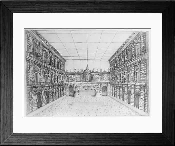 Framed Print : Court of Palazzo Pitti decorated with Candelabra, from an Album with Plates Documenti Framed Print : Court of Palazzo Pitti decorated with Candelabra, from an Album with Plates Documenti