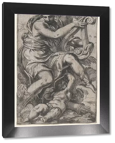 Cupid and Apollo with a lyre, ca. 1568. ca. 1568. Creator: Paolo Farinati