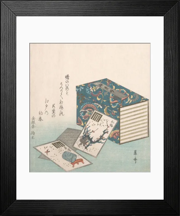 Framed Print : Books and Cards, 18th-19th century. 18th-19th century. Creator: Reisai Framed Print : Books and Cards, 18th-19th century. 18th-19th century. Creator: Reisai