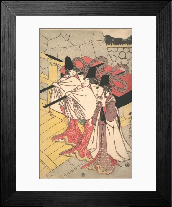 Framed Print : Prince Genji Returning to His Palace where His Wife Awaits Him, ca. 1797. ca. 1797 Framed Print : Prince Genji Returning to His Palace where His Wife Awaits Him, ca. 1797. ca. 1797
