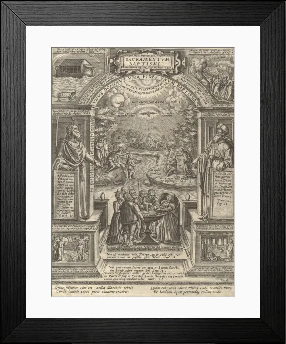 Framed Print : Baptism, from the series The Seven Sacraments, 1576. 1576. Creator: Philip Galle Framed Print : Baptism, from the series The Seven Sacraments, 1576. 1576. Creator: Philip Galle