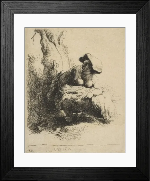 Framed Print : A Woman Making Water, late 18th / early 19th century. late 18th / early 19th century Framed Print : A Woman Making Water, late 18th / early 19th century. late 18th / early 19th century