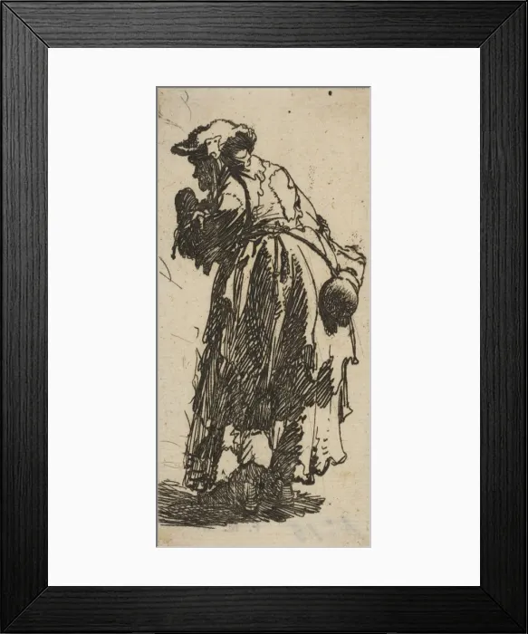 Framed Print : Old Beggar Woman with a Gourd, ca. 1629. ca. 1629. Creator: Rembrandt Harmensz van Rijn Framed Print : Old Beggar Woman with a Gourd, ca. 1629. ca. 1629. Creator: Rembrandt Harmensz van Rijn