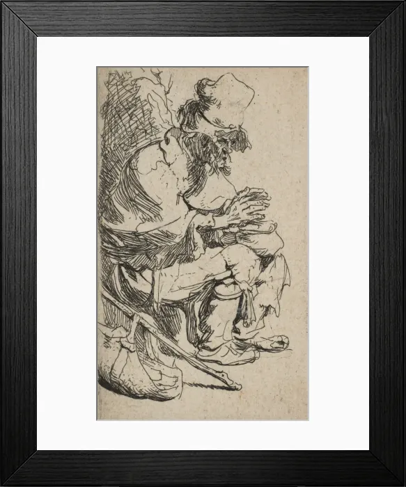 Framed Print : Beggar Seated Warming His Hands at a Chafing Dish, ca. 1630. ca. 1630 Framed Print : Beggar Seated Warming His Hands at a Chafing Dish, ca. 1630. ca. 1630