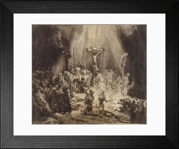 Framed Print : Christ Crucified between the Two Thieves: The Three Crosses, 1653. 1653 Framed Print : Christ Crucified between the Two Thieves: The Three Crosses, 1653. 1653