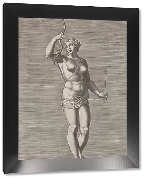 Plate 7: Diana; statue of the nude goddess standing on a socle