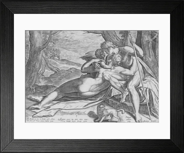 Framed Print : Venus and Adonis, from the series The Story of Adonis, ca. 1579. ca. 1579 Framed Print : Venus and Adonis, from the series The Story of Adonis, ca. 1579. ca. 1579