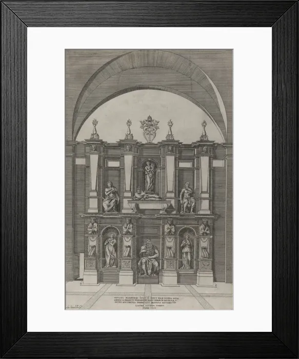 Framed Print : Speculum Romanae Magnificentiae: Sepulchre of Julius II, 1582. 1582 Framed Print : Speculum Romanae Magnificentiae: Sepulchre of Julius II, 1582. 1582