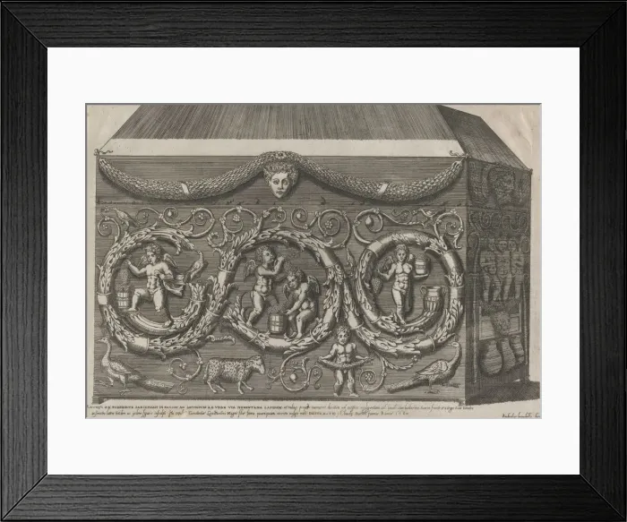 Framed Print : Speculum Romanae Magnificentiae: Decorated Sarcophagus with Arabesques, 1582. 1582 Framed Print : Speculum Romanae Magnificentiae: Decorated Sarcophagus with Arabesques, 1582. 1582