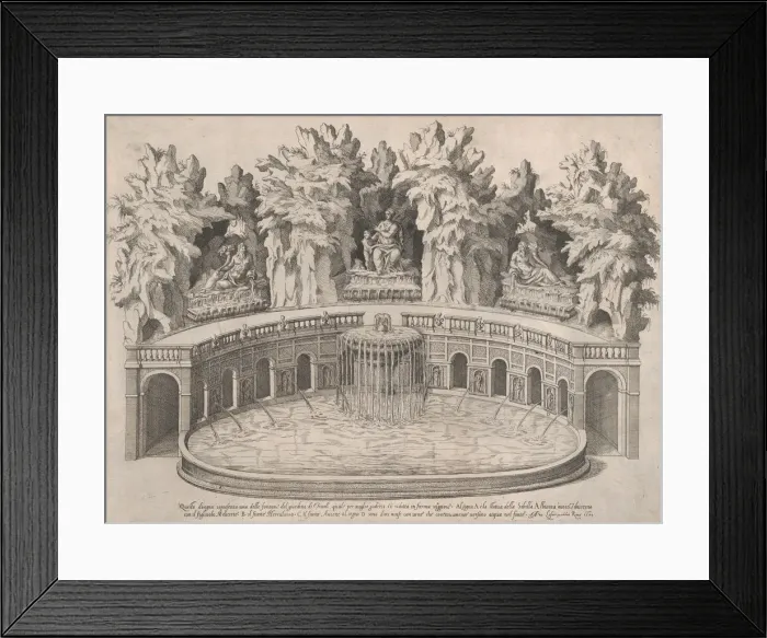 Framed Print : Speculum Romanae Magnificentiae: Fountain and Gardens of the Villa d Este at Tivoli, 1575 Framed Print : Speculum Romanae Magnificentiae: Fountain and Gardens of the Villa d Este at Tivoli, 1575