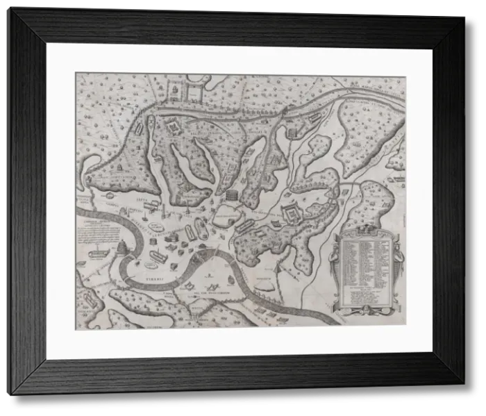 Framed Print : Speculum Romanae Magnificentiae: Ancient Rome and its Hills, from the West, 1573. 1573 Framed Print : Speculum Romanae Magnificentiae: Ancient Rome and its Hills, from the West, 1573. 1573