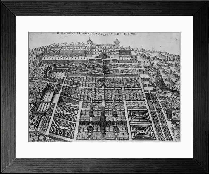 Framed Print : Speculum Romanae Magnificentiae: Tivoli Palace and Gardens, 1573. 1573 Framed Print : Speculum Romanae Magnificentiae: Tivoli Palace and Gardens, 1573. 1573