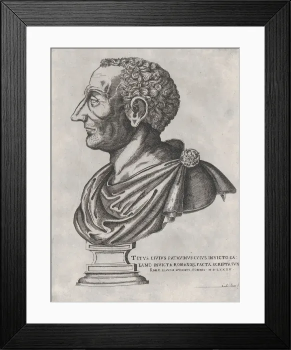 Framed Print : Speculum Romanae Magnificentiae: Bust of Livy, 1582. 1582 Framed Print : Speculum Romanae Magnificentiae: Bust of Livy, 1582. 1582