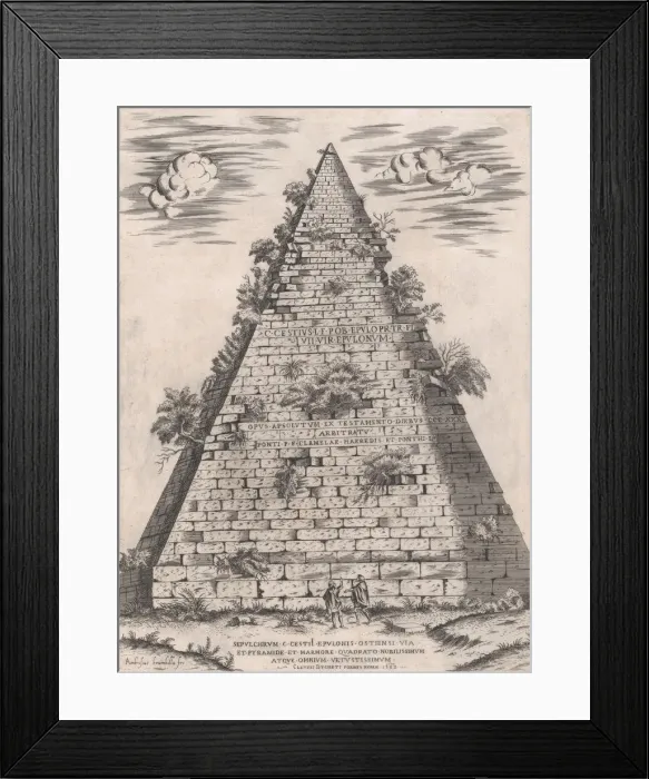 Framed Print : Speculum Romanae Magnificentiae: Pyramid of Caius Cestius, 1582. 1582 Framed Print : Speculum Romanae Magnificentiae: Pyramid of Caius Cestius, 1582. 1582