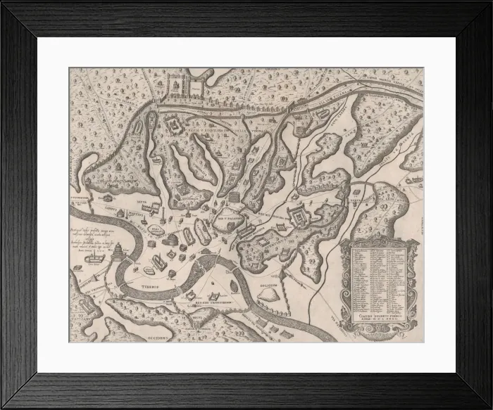 Framed Print : Speculum Romanae Magnificentiae: Ancient Rome, and its Hills, from the West, 1582. 1582 Framed Print : Speculum Romanae Magnificentiae: Ancient Rome, and its Hills, from the West, 1582. 1582