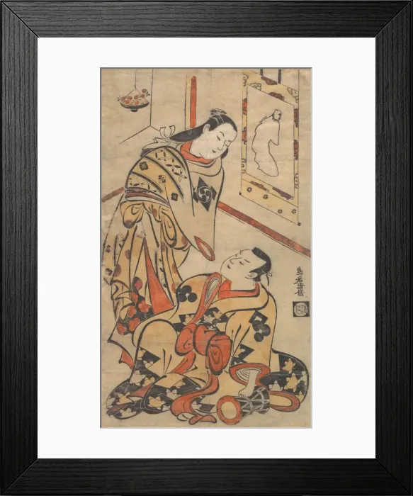 Framed Print : Kabuki Actors Nakamura Gentaro and Ikushima Shingoro, ca. 1710. ca. 1710 Framed Print : Kabuki Actors Nakamura Gentaro and Ikushima Shingoro, ca. 1710. ca. 1710